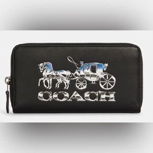 Coach Accordion Wallet Horse Carriage Leather